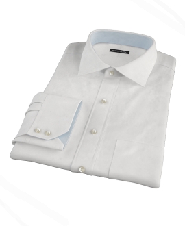 White 120s Broadcloth Fitted Dress Shirt 