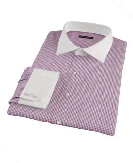 Red and Blue Mini Gingham Dress Shirt 