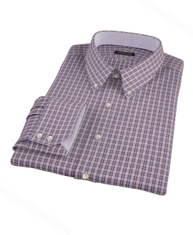 Violet Plaid Oxford Cloth Custom Made Shirt 