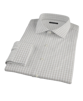 Pale Gray Gingham Dress Shirt 