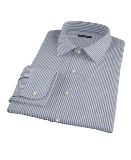 Navy and Green Pinstripe Men's Dress Shirt 