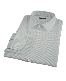 Green and Blue Check Fitted Dress Shirt 