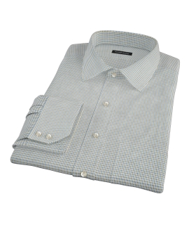 Green and Blue Check Fitted Shirt 