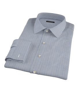 Navy and Green Pinstripe Fitted Dress Shirt 