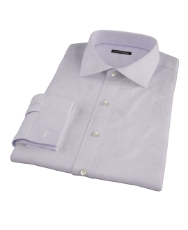 Lavender Wrinkle Resistant Mini Herringbone Custom Dress Shirt 