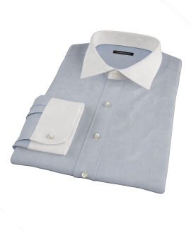 Light Blue Glen Plaid Custom Made Shirt 