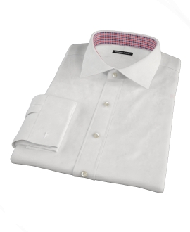 White Pinpoint Fitted Dress Shirt 