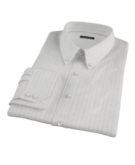 Light Blue Satin Stripe Fitted Dress Shirt 