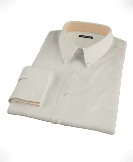 Ecru Pinpoint Fitted Dress Shirt 