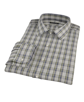 Green and Blue Plaid Men's Dress Shirt 
