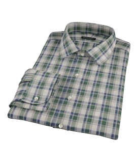 Green Brushed Twill Plaid Custom Dress Shirt 