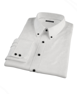White Heavy Oxford Cloth Tailor Made Shirt 