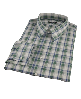 Green Brushed Twill Plaid Tailor Made Shirt 