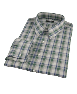 Green Brushed Twill Plaid Custom Made Shirt 