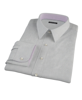 Charcoal End-on-End Stripe Men's Dress Shirt 