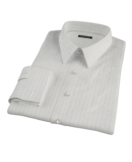 Light Blue Satin Stripe Fitted Shirt 