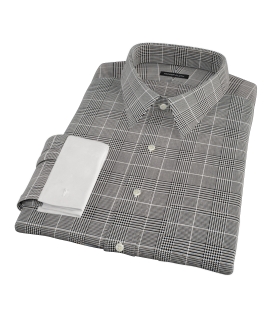 Heavy Black Houndstooth Fitted Shirt 