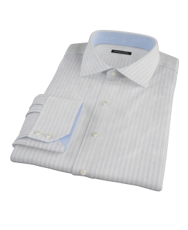 Blue and Lavender Stripe Fitted Shirt 