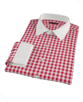 Red Large Gingham Custom Dress Shirt 