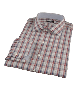 Maroon and Blue Plaid Custom Made Shirt 