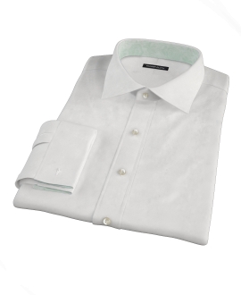 White 140s Broadcloth Fitted Shirt 