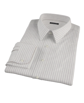 Japanese White and Lavender Fitted Dress Shirt 