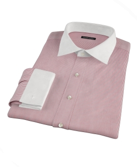 100s Red University Stripe Dress Shirt 