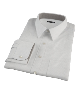 100s Pale Gray Stripe Fitted Dress Shirt 