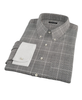 Heavy Black Houndstooth Custom Dress Shirt 