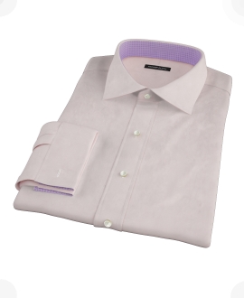 Pink Cavalry Twill Herringbone Fitted Shirt 