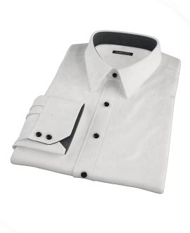 White Egyptian Twill Men's Dress Shirt 
