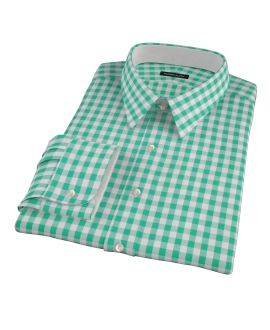 Green Large Gingham Fitted Shirt 