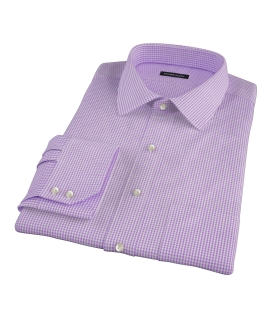 Lavender Mini Gingham Men's Dress Shirt 