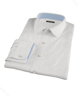 White Wrinkle Resistant Cavalry Twill Custom Made Shirt 