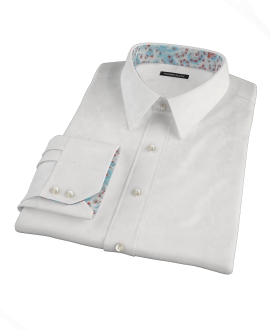 White Egyptian Twill Men's Dress Shirt 