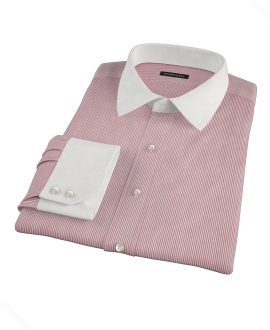 100s Red University Stripe Custom Dress Shirt 