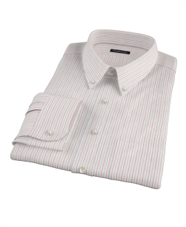 Blue and Red Stripe Men's Dress Shirt 