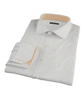 Blue and Yellow Stripe Fitted Dress Shirt 