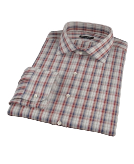 Maroon and Blue Plaid Dress Shirt 