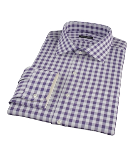 Eggplant Large Gingham Fitted Shirt 