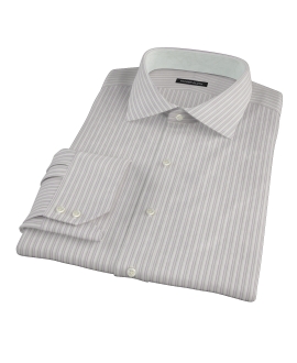 Japanese Lavender and Gray Stripe Fitted Dress Shirt 