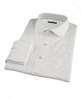 Bowery White Wrinkle-Resistant Pinpoint Fitted Shirt 