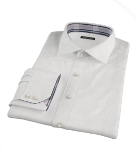 White Wrinkle Resistant Cavalry Twill Custom Made Shirt 