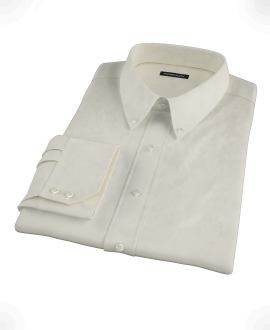 Ecru Pinpoint Fitted Dress Shirt 