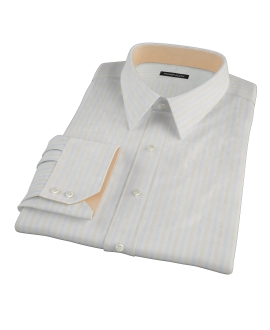 Blue and Yellow Stripe Men's Dress Shirt 