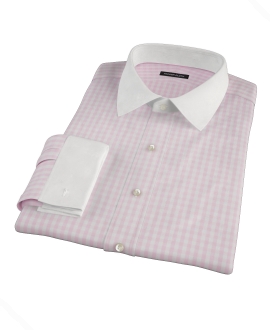 Pale Pink Gingham Dress Shirt 