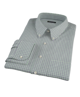 Green and Blue Mini Gingham Tailor Made Shirt 