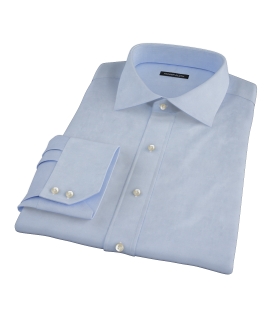 Light Blue Cavalry Twill Herringbone Dress Shirt 