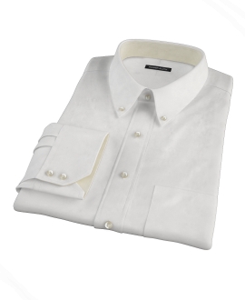 White Wrinkle Resistant Cavalry Twill Fitted Shirt 