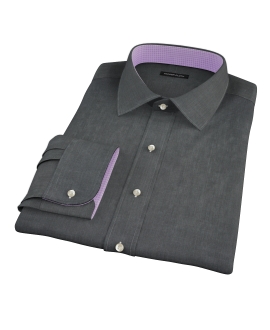 Jones Charcoal End on End Fitted Dress Shirt 